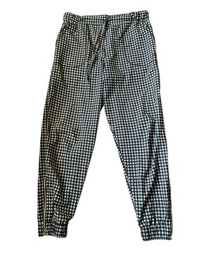 Albion Fit Women's Black & White Gingham Jogger Pants - Size Small